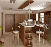 Bar čítač interiéru kuchyne: dizajnové prvky