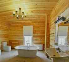 Dokončenie kúpeľní v drevených domoch: dizajn a foto