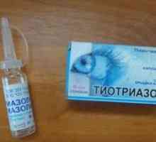 Aplikácia očných kvapiek "tiotriazolin"