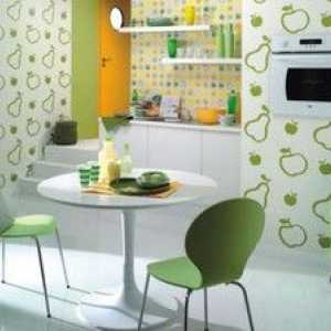 Interiérový dizajn pre kuchyňu s použitím tapiet a farieb