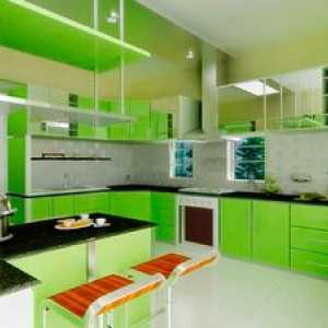 Foto dizajnu zelených kuchynských liniek - dôkaz o ich kráse