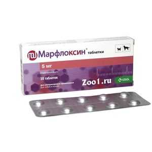Tablety Marfloxinu pre psov a mačky