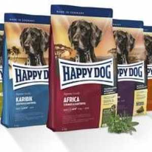 Šťastný pes alebo psie jedlo `happy dog`: popis